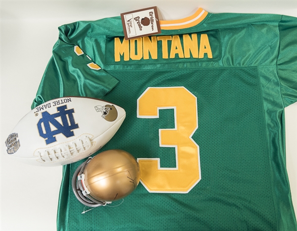 Lot of Notre Dame Collectibles Including Joe Theismann Signed Football