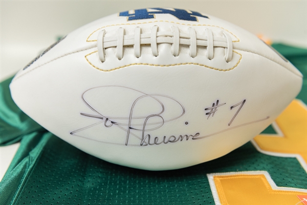 Lot of Notre Dame Collectibles Including Joe Theismann Signed Football