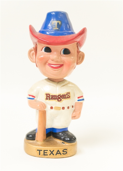 Early 1970s Texas Rangers Bobble Head with Cowboy Hat