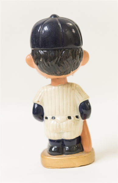 Early 1970s New York Yankees Player Bobble Head with Round Gold Base