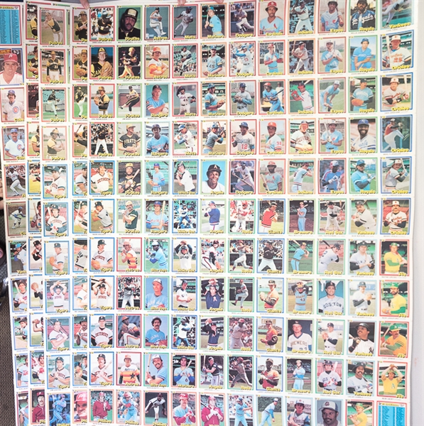 Lot of 5 - 1981 Donruss Baseball Uncut Sheets - Together Form the Complete 660 Card Set