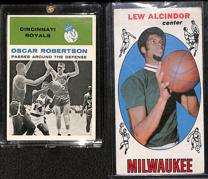 1961 Fleer Basketball Oscar Robertson IA & 14 - 1969 Topps Bkb w. Alcindor Rookie