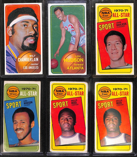 Lot of 12 1970-71 Topps Basketball Cards w. Wilt Chamberlain