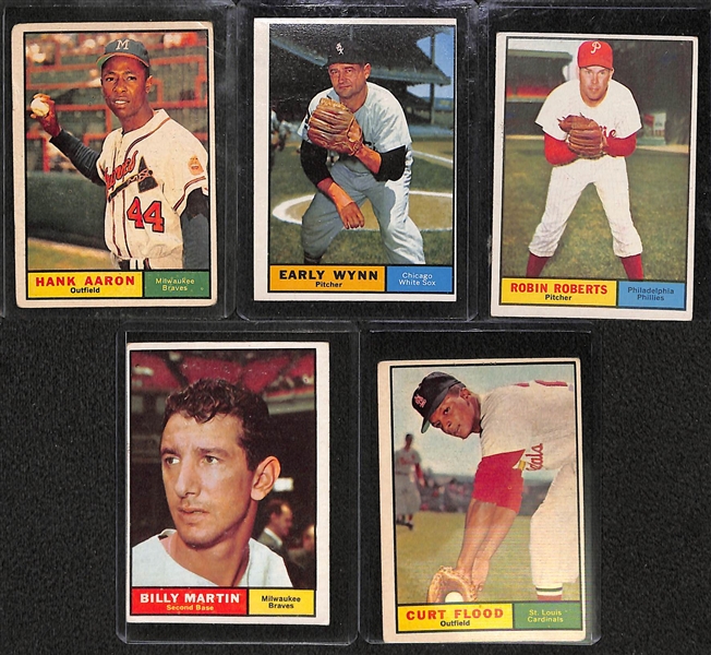 Lot of 150+ 1961 Topps Baseball Cards w. Hank Aaron