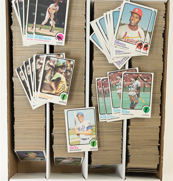 Lot of 2500+ 1973 Topps Baseball Cards Loaded with Stars w. Willie Mays