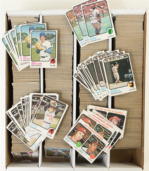 Lot of 2800+ 1973 Topps Baseball Cards Loaded with Stars w. Nolan Ryan