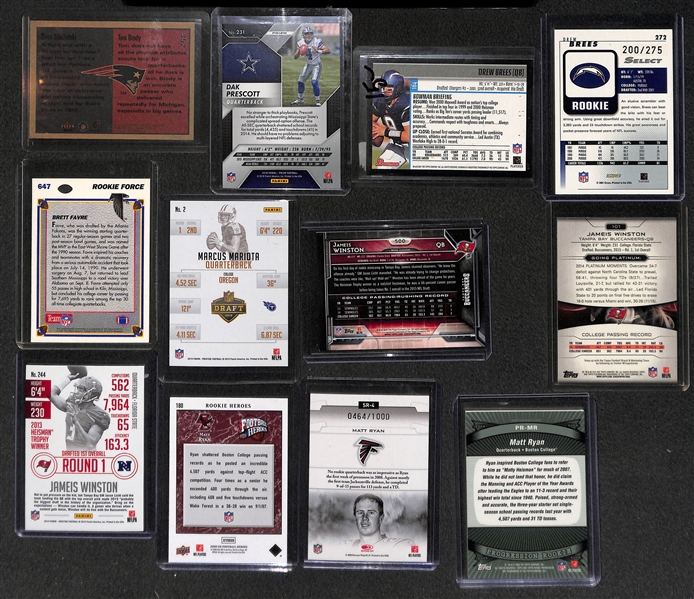 Lot of 40 Football Quarterback Rookie Cards w. Brady