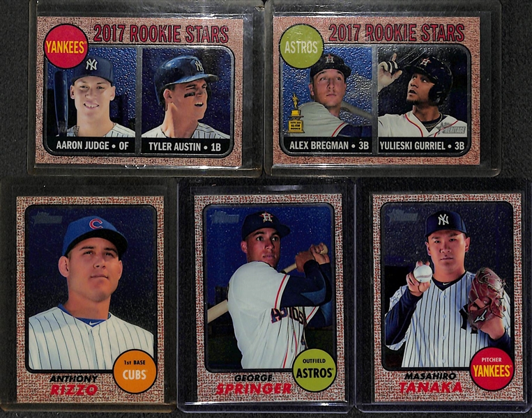 Lot of 60+ 2017 Topps Heritage Cards w. Chrome, Refractors, & Short Prints w. Aaron Judge Rookie Card