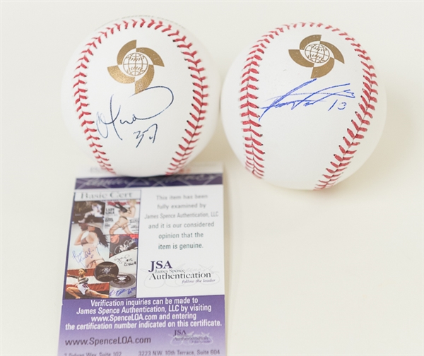 Odubel Herrera & Freddy Galvis Signed 2017 World Baseball Classic Baseballs - JSA