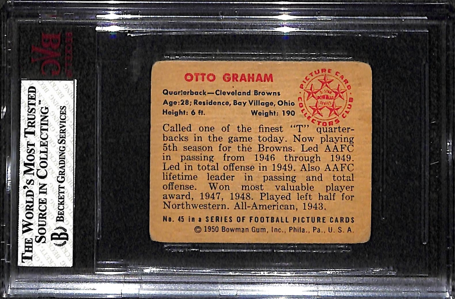 1950 Bowman Football Otto Graham (Rookie) #45 Graded BVG 2