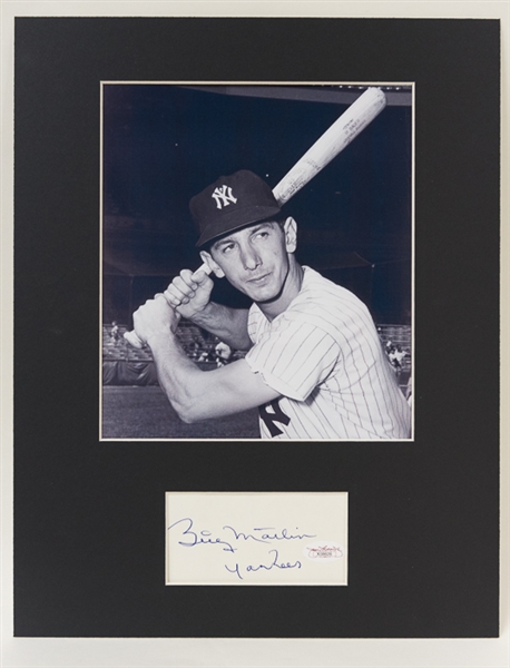Billy Martin Autographed/Matted 11x14 Display (JSA LOA)