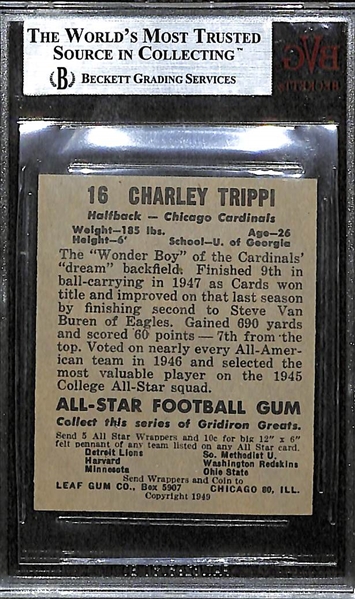 1949 Leaf #16 Charley Trippi Graded BVG 8.5 NM-MT+ (High Grade!)