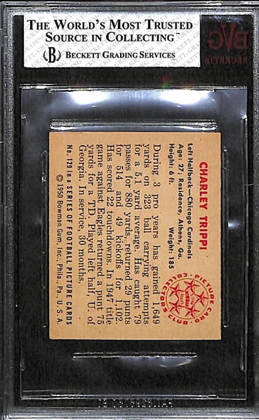1950 Bowman #129 Charley Trippi (HOF) BVG 8 (NM-MT)