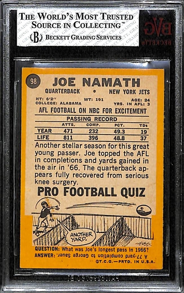 1967 Topps #98 Joe Namath (HOF) Graded PSA 7 (NM)