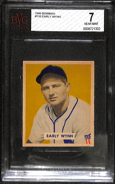 1949 Bowman #110 Early Wynn Rookie (HOF) High Grade BVG 7 (NM)