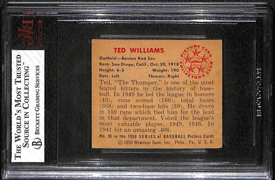 1950 Bowman #98 Ted Williams BVG 5 (EX)