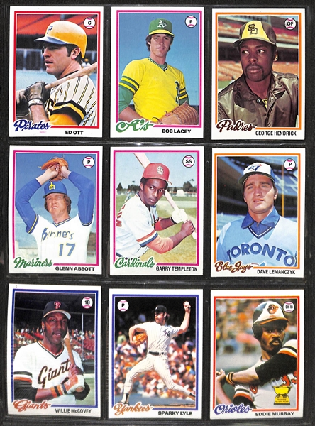 1978 Topps Baseball Complete Set w. Eddie Murray Rookie Card