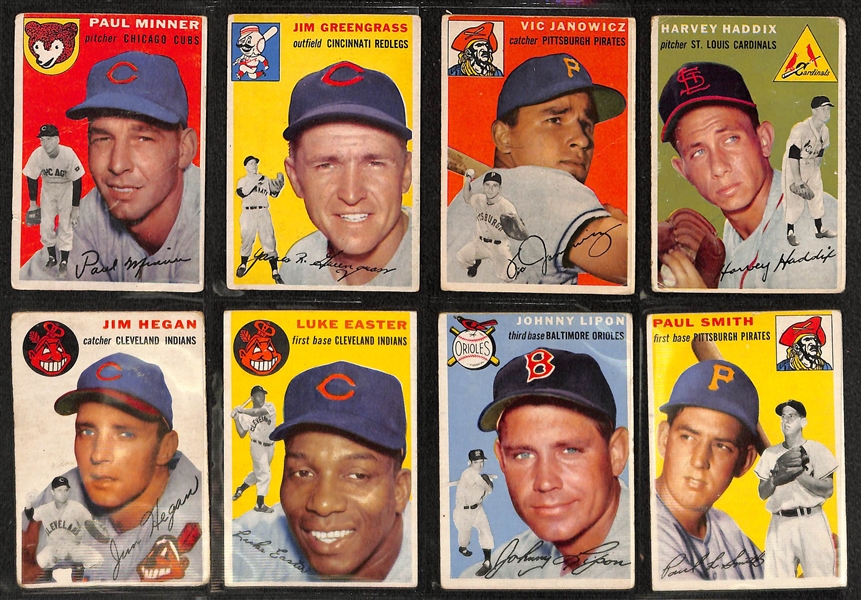 Lot of 70 Different 1954 Topps Baseball Cards w. Harvey Haddix