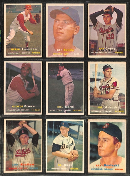 Lot of 180 Topps Cards from 1957-1959 w. 1957 Del Ennis
