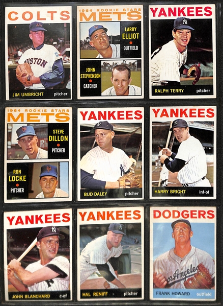Lot of 365 Topps Cards from 1964-1965 w. 1964 Casey Stengel