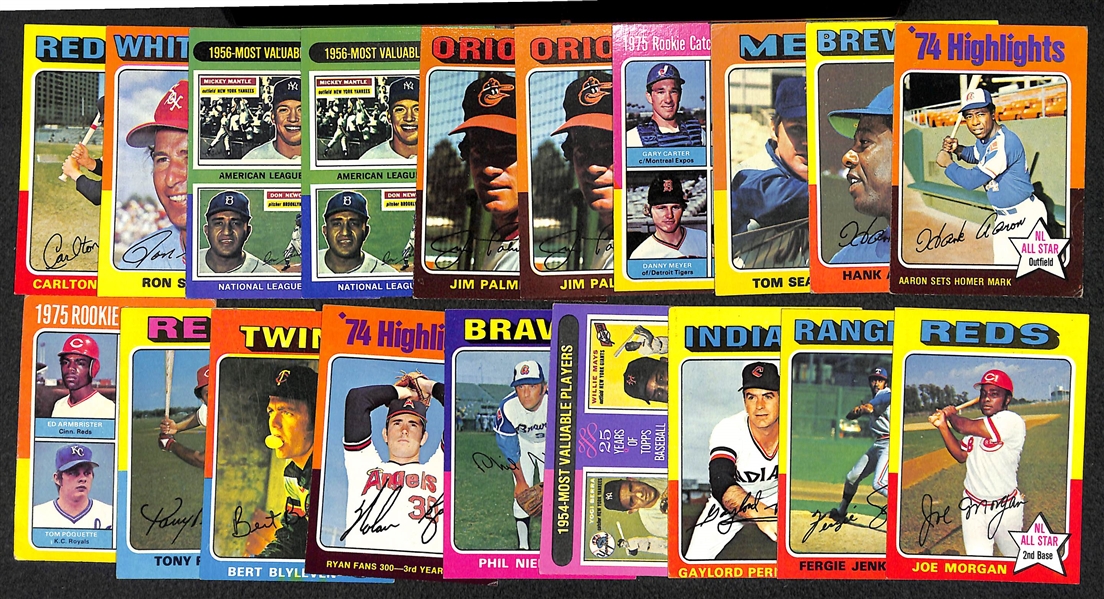 Lot of 2000+ 1975 Topps Baseball Cards w. Hank Aaron