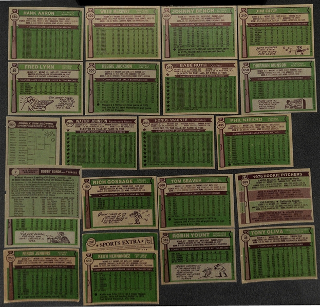 Lot of 2000+ 1976 Topps Baseball Cards w. Hank Aaron