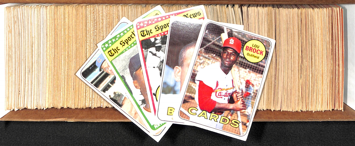 Lot of 550+ 1964-1969 Topps Baseball Cards w. 1969 Lou Brock