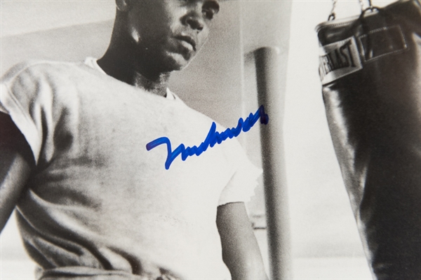 Muhammad Ali Autographed/Matted Boxing Image w/in an 11x14 Frame - PSA/DNA
