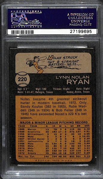 1973 Nolan Ryan (#220) Graded PSA 8 (NM-Mint)