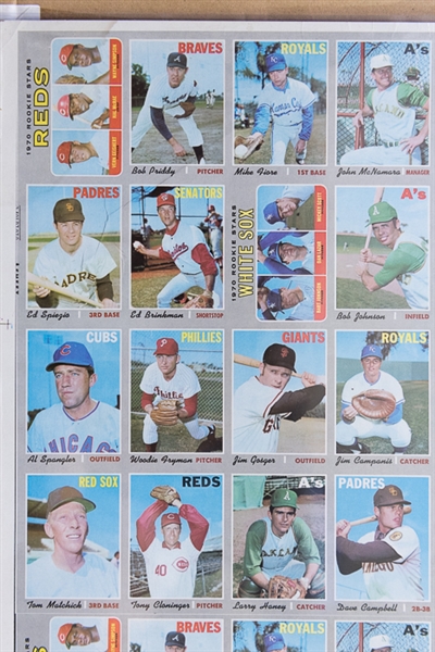 1970 Topps Baseball High Series Uncut Sheet w. Nolan Ryan & Johnny Bench
