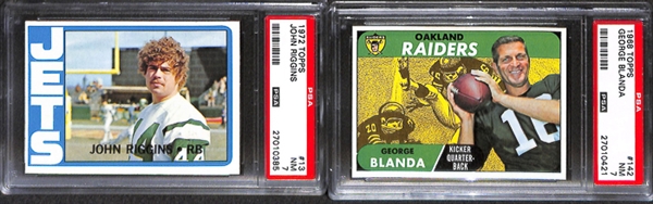 Lot of 7 1957-1972 Topps/Philadelphia Football Cards w. Tommy McDonald - PSA