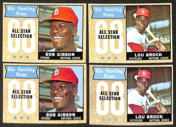 Lot of 750+ 1968 Topps Baseball Cards w. Bob Gibson