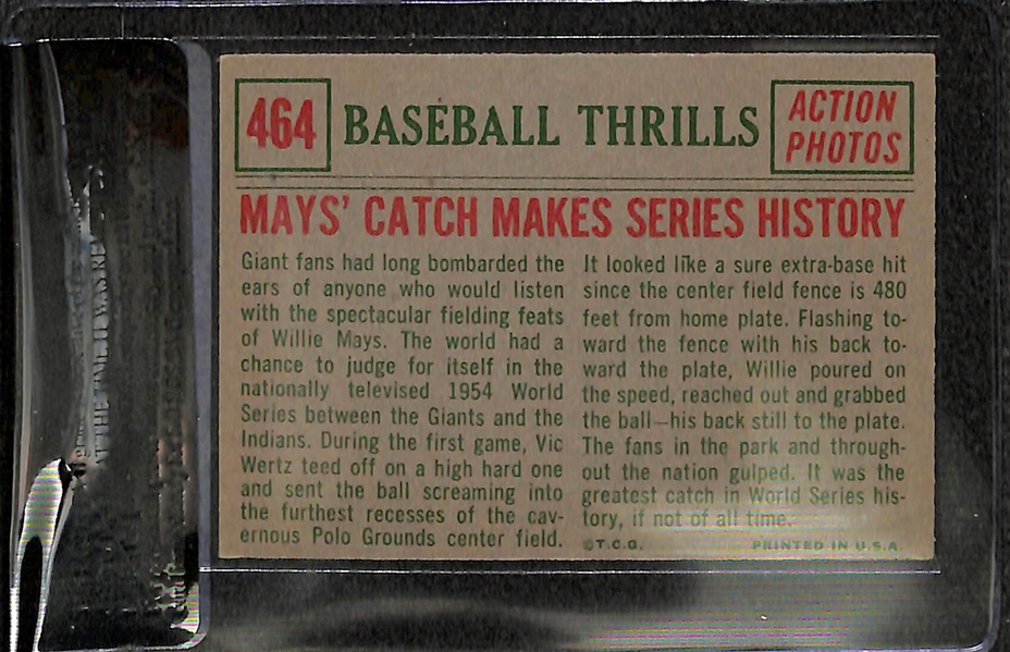 1959 Topps Willie Mays Baseball Thrill Card #464 BVG 4.0