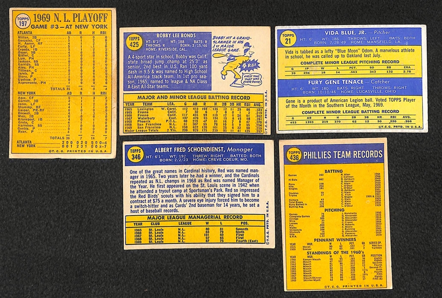 Lot of 550+ 1970 Topps Baseball Cards w. Vida Blue Rookie Card