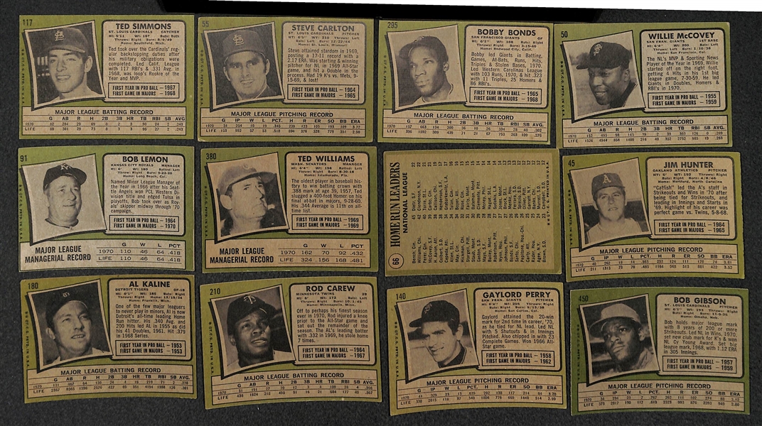  Lot of Approximately 500 - 1971 Topps Baseball Cards w. Al Kaline