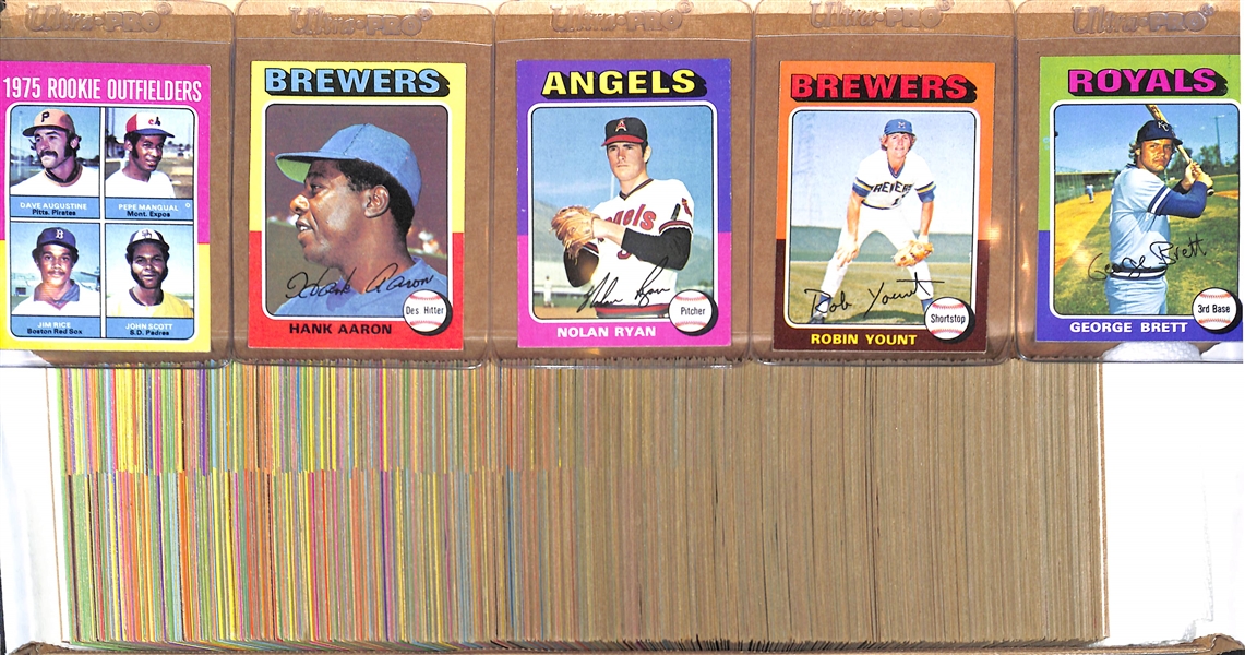 1975 Topps Baseball Card Complete Set (660 cards includes Brett and Yount Rookies)