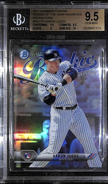 2017 Bowman Chrome Rookie of the Year Aaron Judge Refractor Graded BGS 9.5 Gem Mint