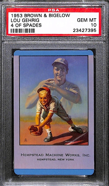 (18) 1953 Brown & Bigelow Lou Gehrig Playing Cards - All PSA 10 Gem Mint