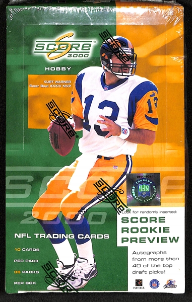 2000 Score Hobby Football Unopened Wax Box (Tom Brady's Rookie Year)