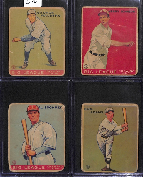 Lot of 9 1933-1936 Goudey Baseball Cards w. George Walberg