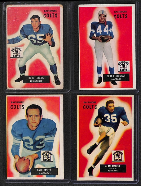Lot of 16 - 1955 Bowman Baltimore Colts Cards w. Alan Ameche Rookie Card