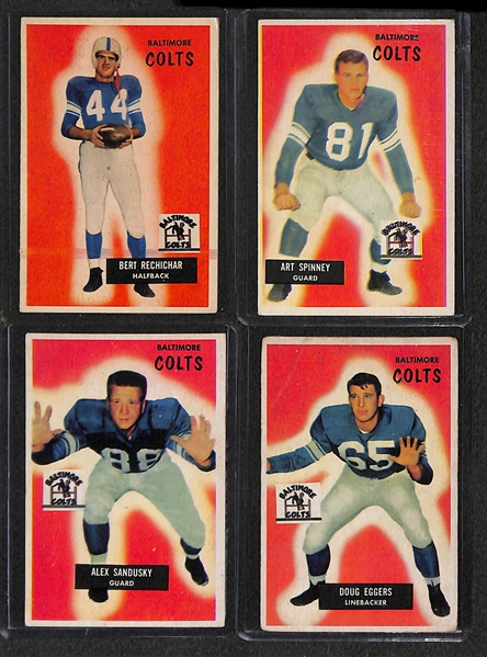 Lot of 16 - 1955 Bowman Baltimore Colts Cards w. Alan Ameche Rookie Card