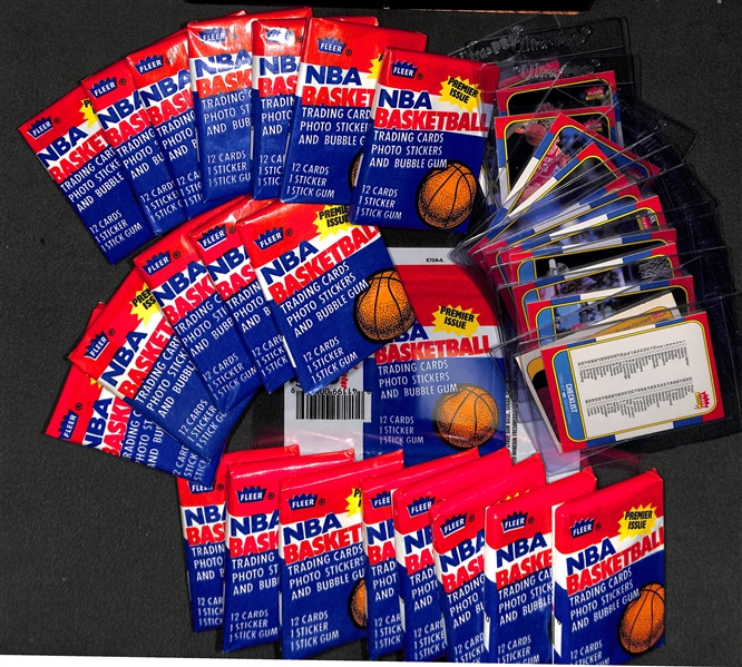 20 Sealed 1986-87 Fleer Basketball Packs With Original Box
