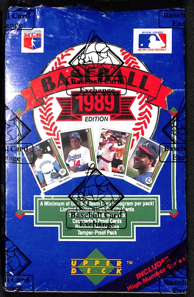 1989 Upper Deck Baseball Unopened Wax Box (Possible Ken Griffey Jr. Rookie Cards!) - BBCE