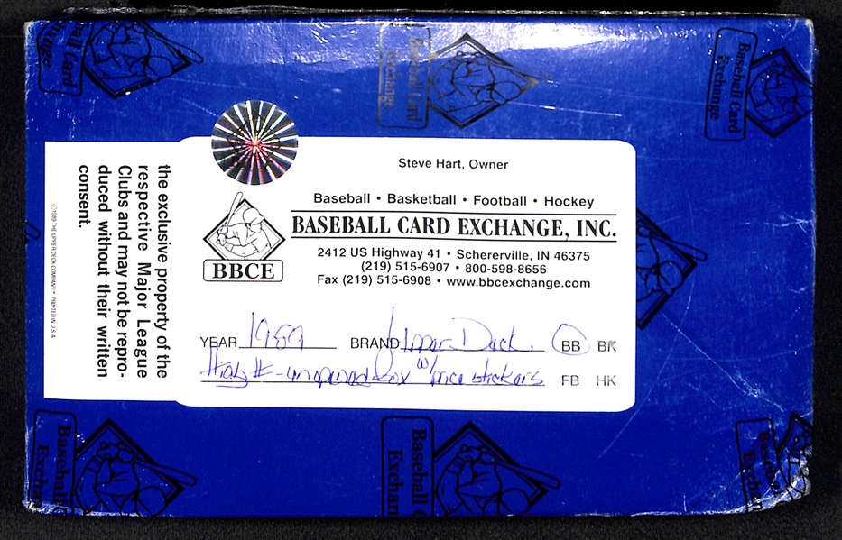 1989 Upper Deck Baseball Unopened Wax Box (Possible Ken Griffey Jr. Rookie Cards!) - BBCE