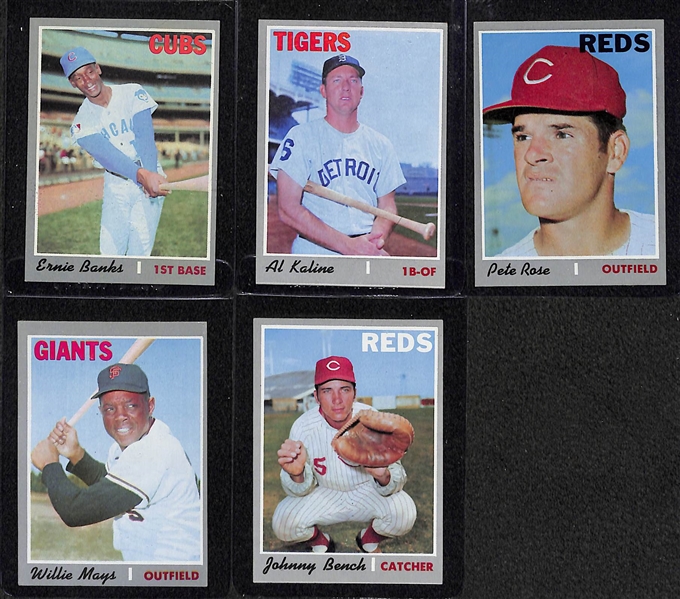 Lot of 350+ 1970s Topps Baseball Cards w. Mays, Bench, & Rose
