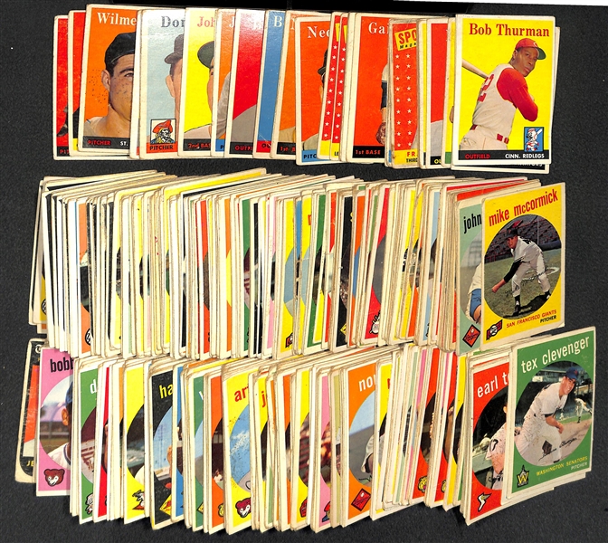 Lot of 350+ Assorted 1958 and 1959 Topps Baseball Cards
