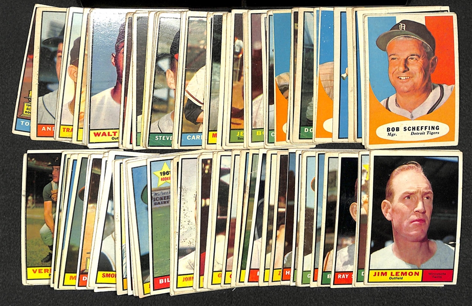Lot of 110+ Assorted 1961 Topps Baseball Cards