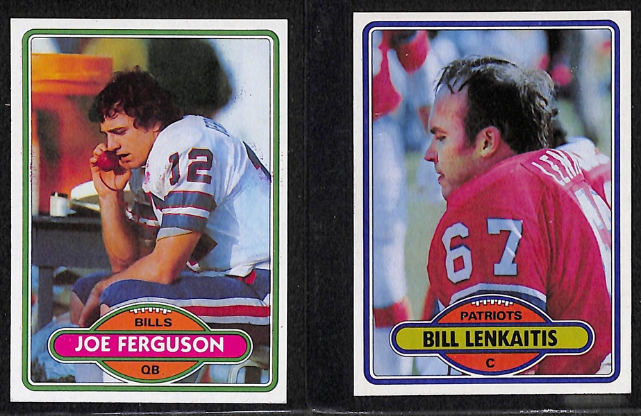 Lot of 800+ Assorted 1980 Topps Football Cards w. Stars
