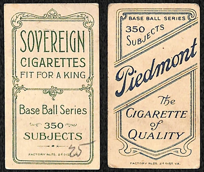 Lot of (2) 1909 T206 White Sox Cards - Fielder Jones (Sovereign Back - Hands at Hip) and Jim Scott (Piedmont Factory 25)